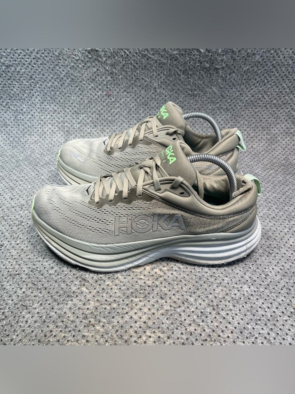 Hoka One One Bondi 8 Grey Running Shoes Size 10 Women’s